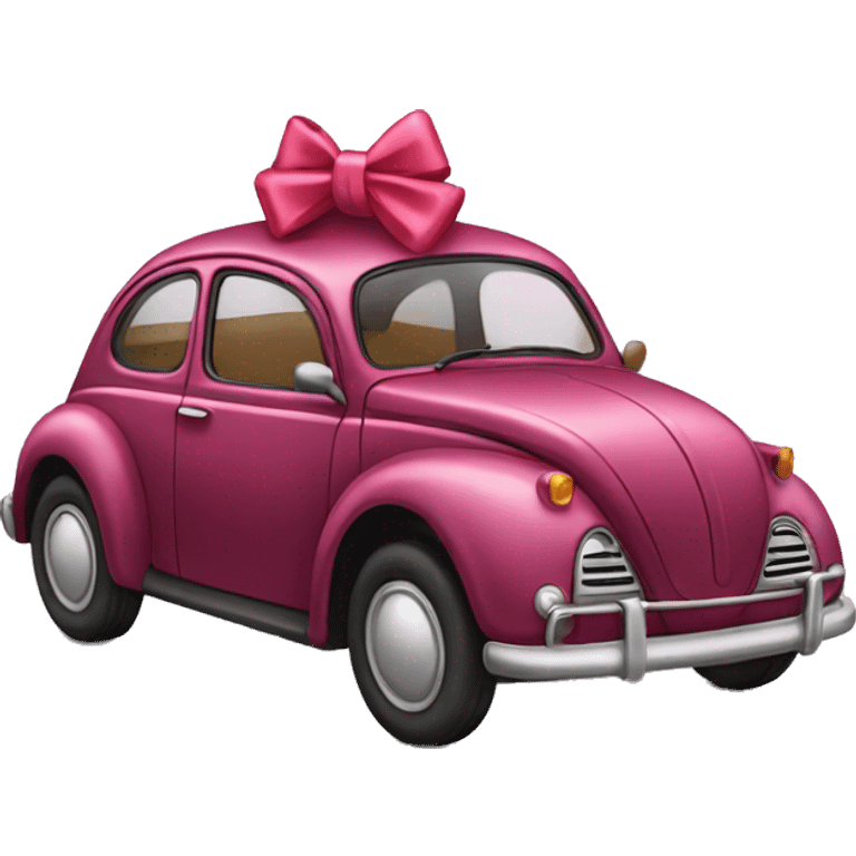 A car with a bow emoji