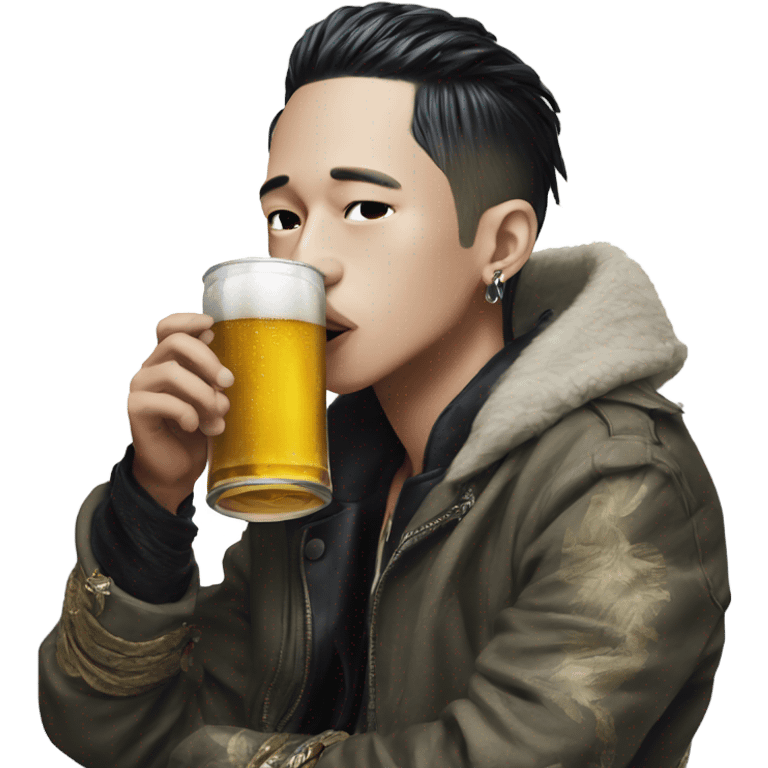 Gdragon drinking beer emoji