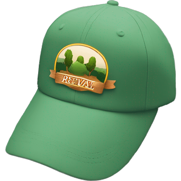 A baseball cap that says treaty oak revival on it  emoji