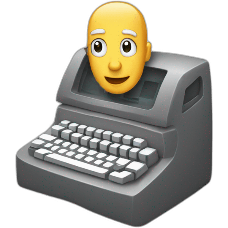 Typing in a computer emoji