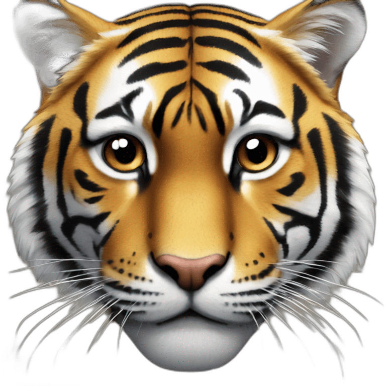 Chat sur un tigre emoji