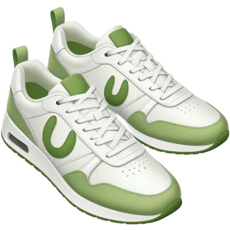 white and matcha colored sneakers emoji