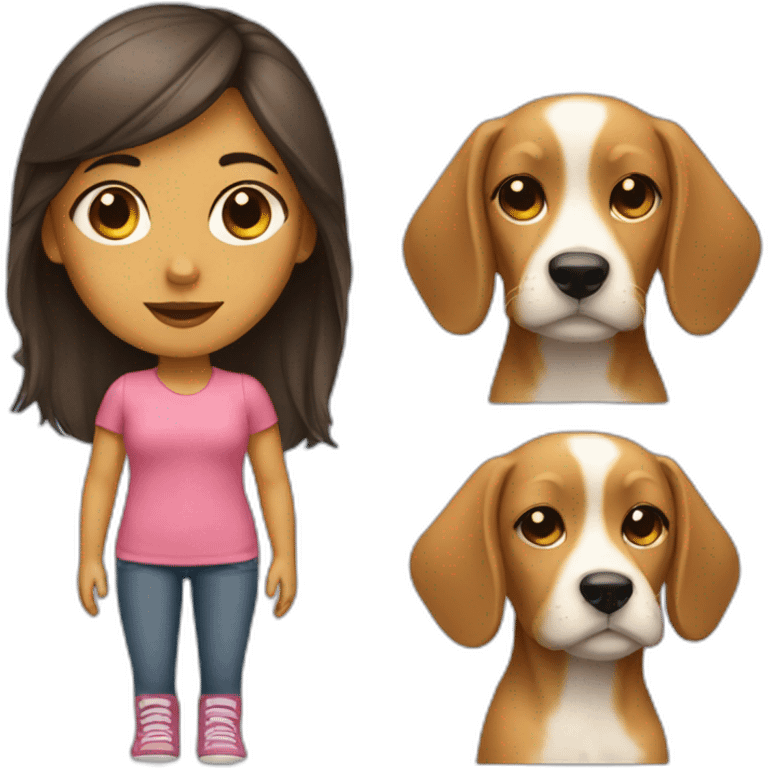 Girl with a closed eye dog emoji