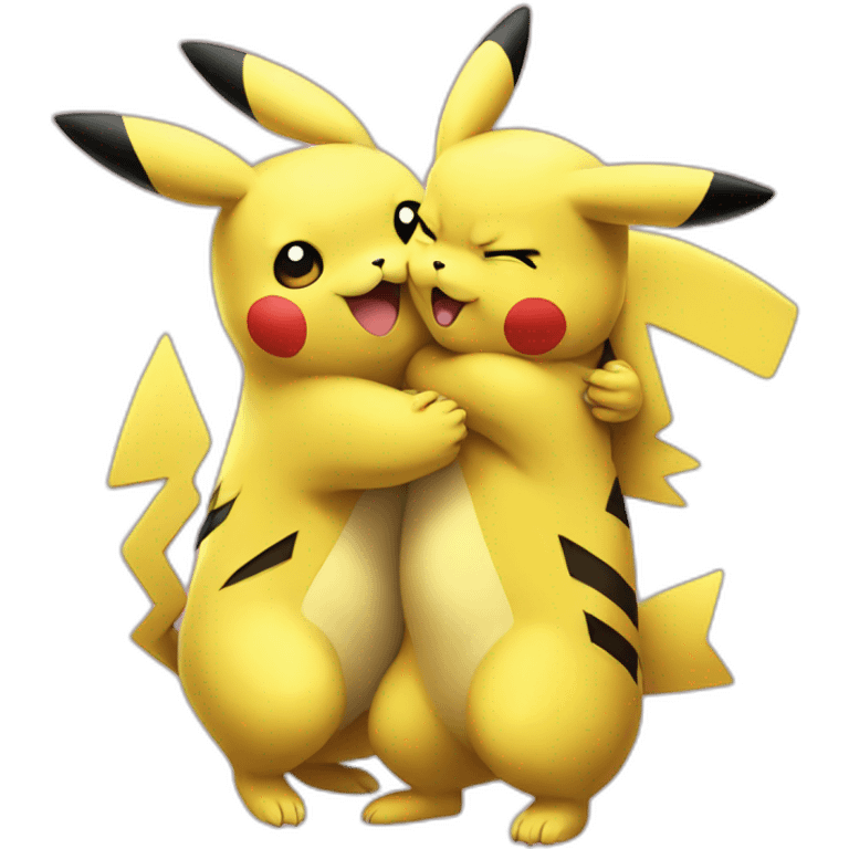 Pikachu hug Pikachu emoji