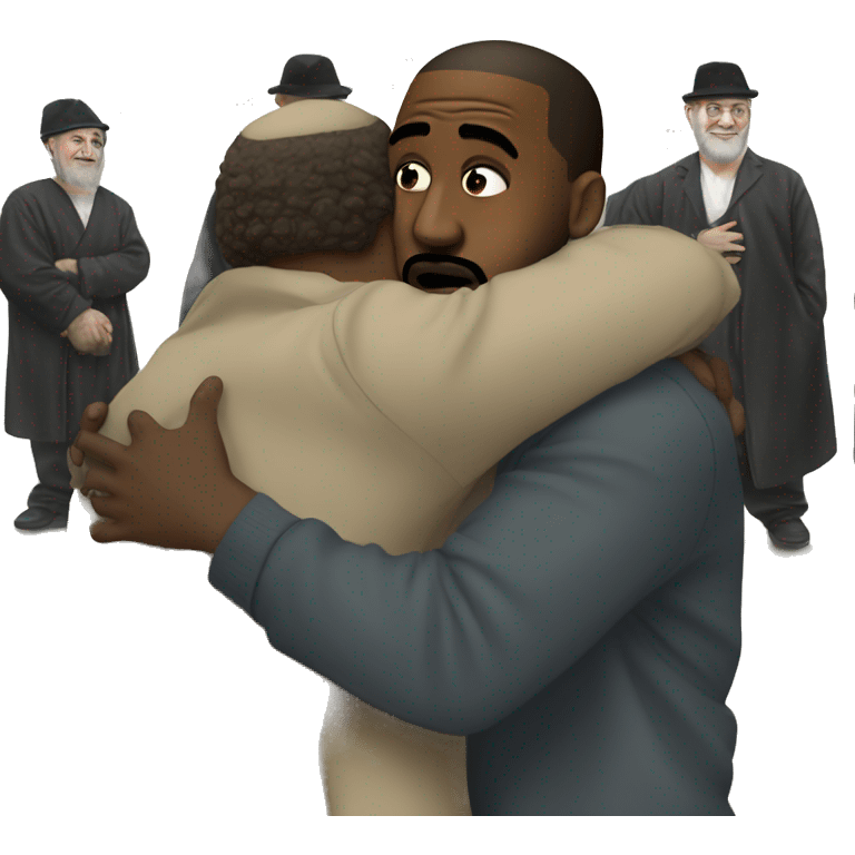 Kanye hugging Jews emoji