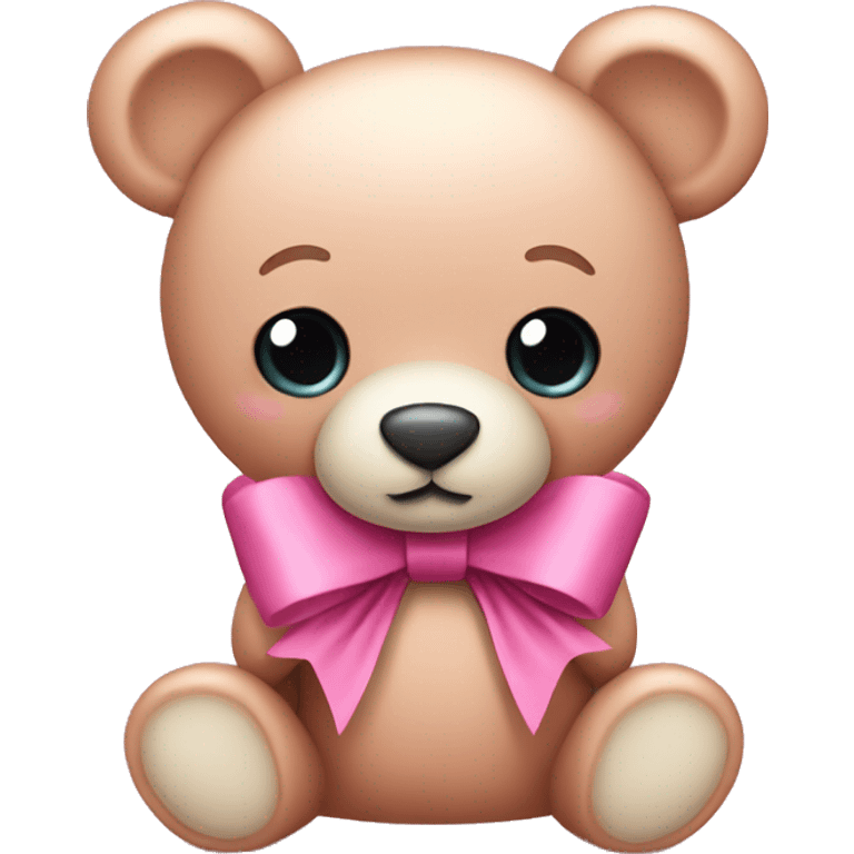 pink bow teddy bear solo emoji