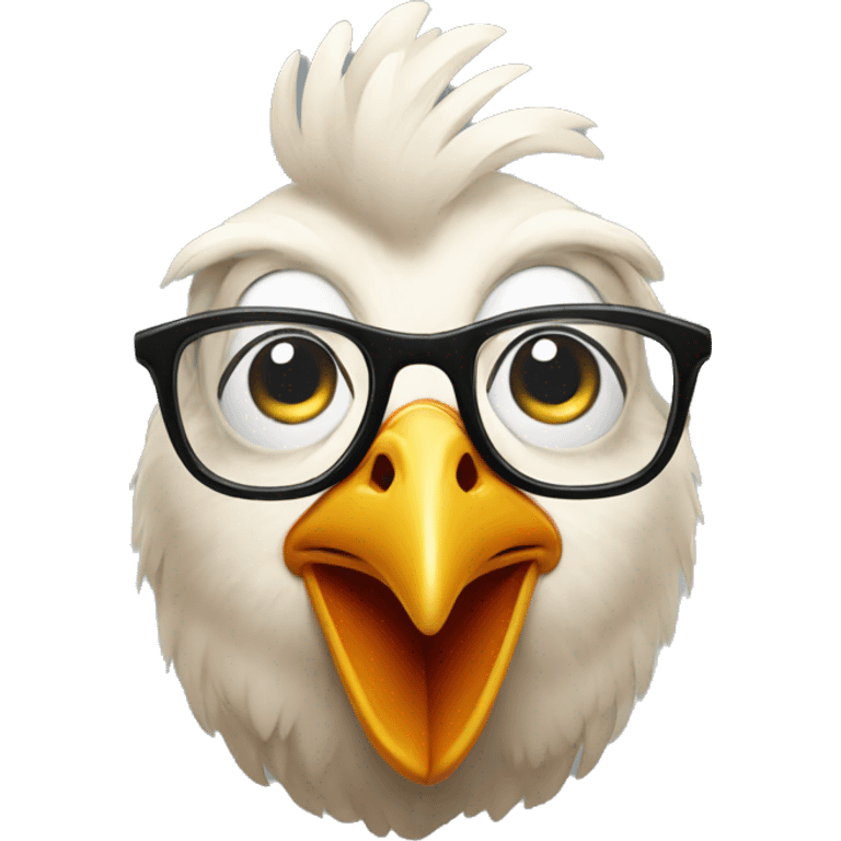 chicken with glasses emoji