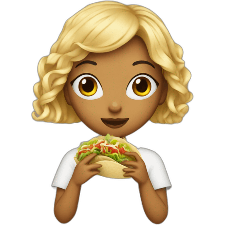 Rihana eating a tacos emoji