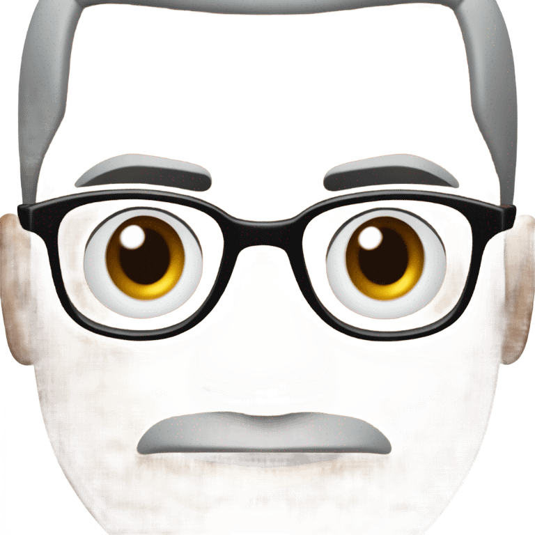 Malcolm x  with small round face and suit and glasses and buzz cut and small black eyes and small gray beard and small black eyes and wrinkled forehead emoji