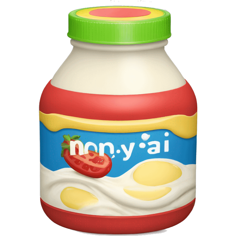 Mayonnaise bottle with red lid  emoji