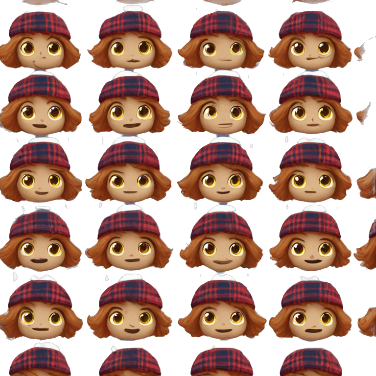 Scotsman with ginger hair wearing a tartan berry hat emoji