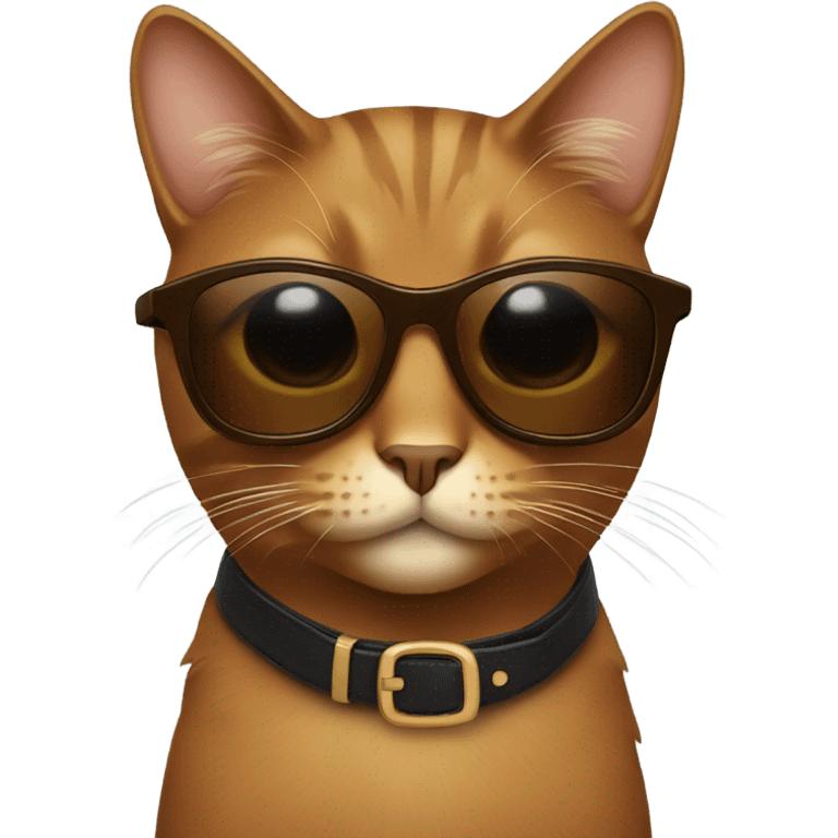 Brown cat wearing sunglasses emoji