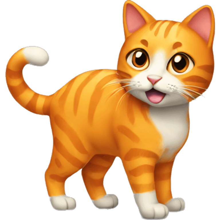 Party Orange Cat Full Body emoji