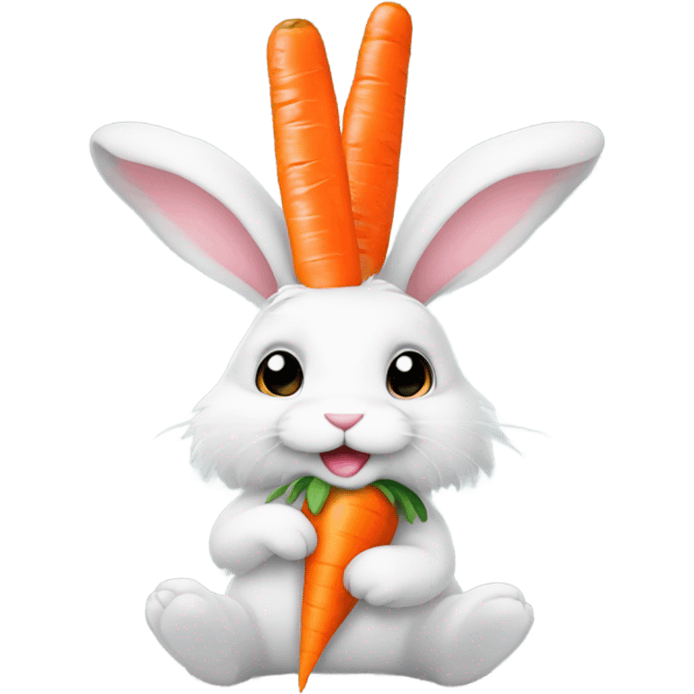 Bunny with a carrot  emoji