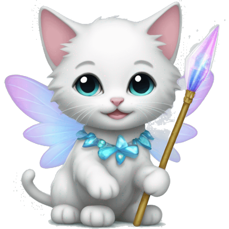 Kitten fairy with wand emoji