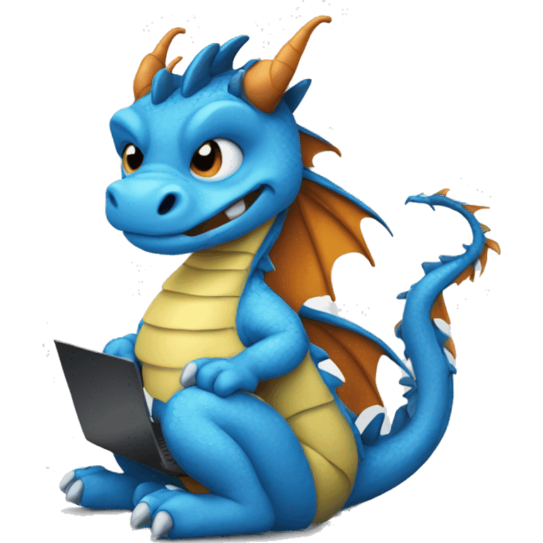 blue dragon with laptop emoji