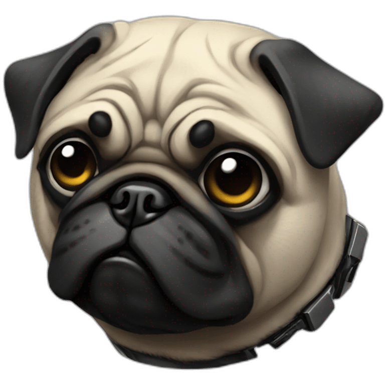 A cyberpunk pug emoji