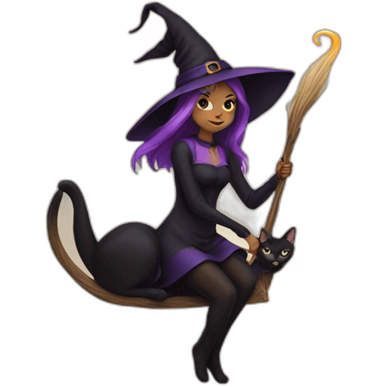 witch on the cat emoji