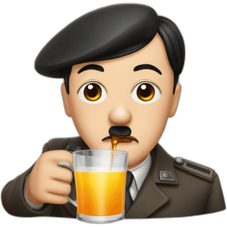 Hitler drinking juice emoji