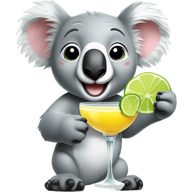 Koala bear in love with a margarita  emoji