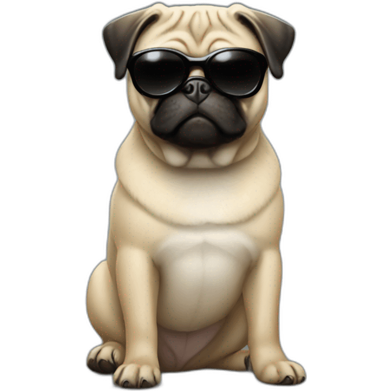 pug with black sunglasses emoji