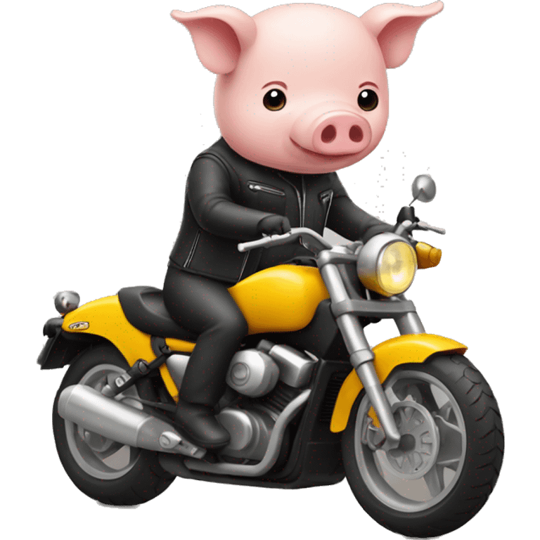 Cochon sur une moto emoji