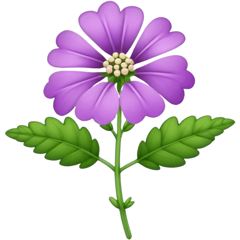 single Verbena flower, stem emoji