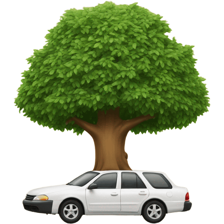 A car with a Christian tree on top of it emoji