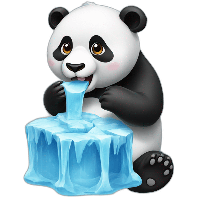 Panda eating ice crédit  emoji