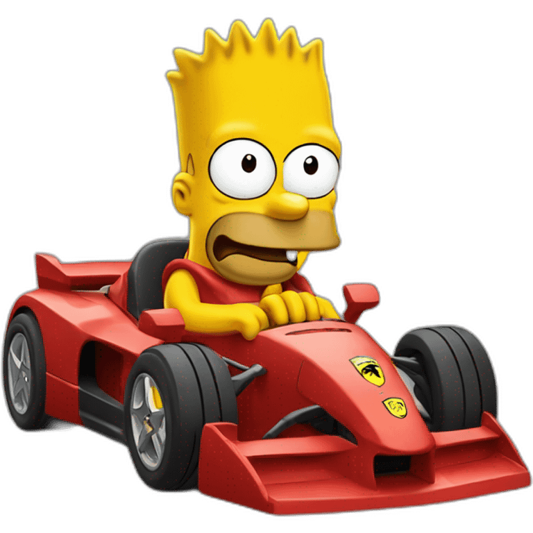 Bart simpson in a ferrari emoji