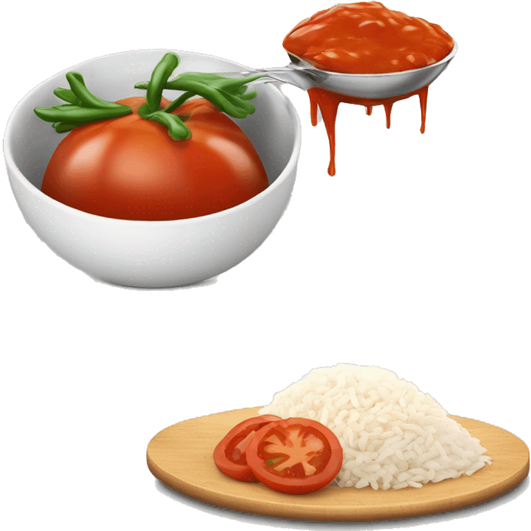 Bue ne de riz couper en deux avec de la sauce tomate dada n emoji