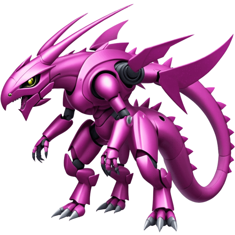  Cool Edgy Shiny Armored Ethereal Legendary Digimon-Genesect-Palkia-hybrid full body emoji