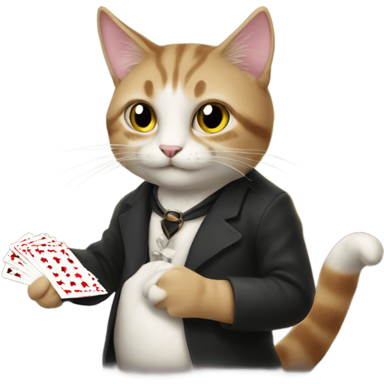 Cat doing card magic  emoji