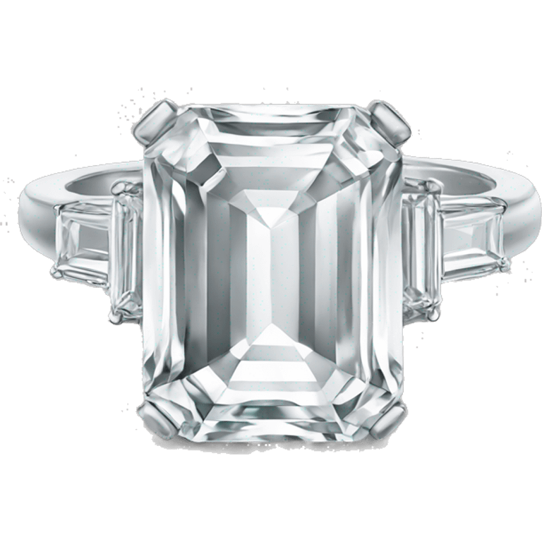 emerald cut engagement ring  emoji