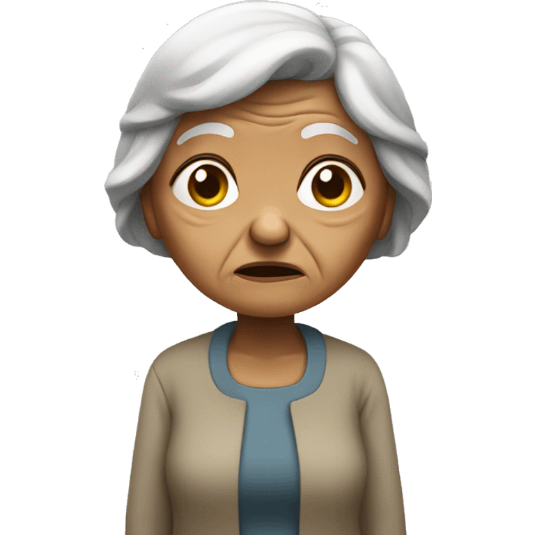 old woman sad standing  emoji