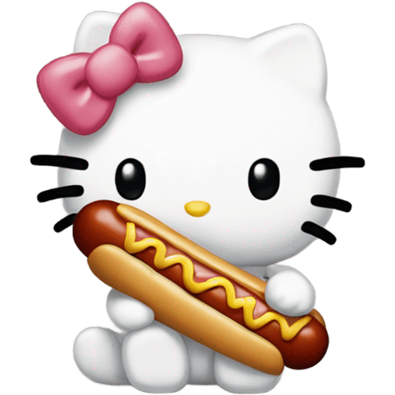 Hellokitty with a hotdog emoji