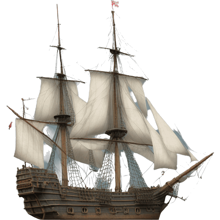 photorealistic england frigate  XVII 
century emoji