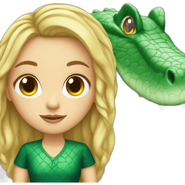 White girl with crocodile head  emoji