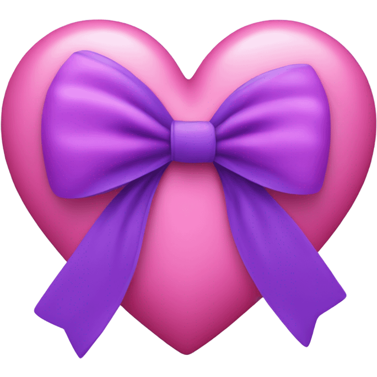 Purple bow on a pink heart emoji