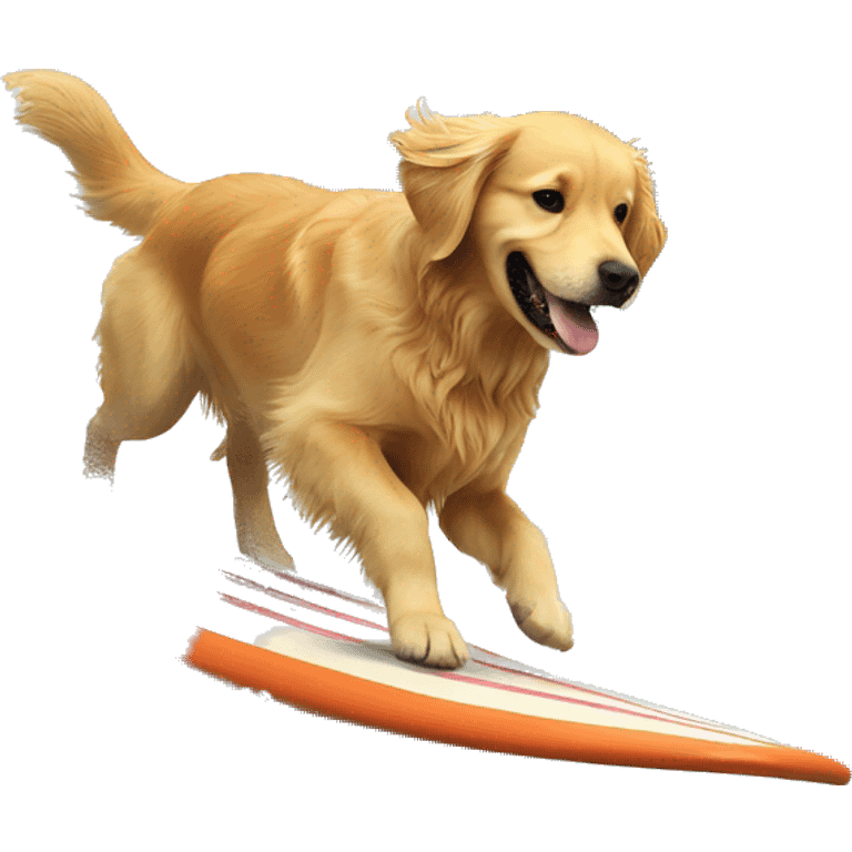 Golden retriever surfing  emoji