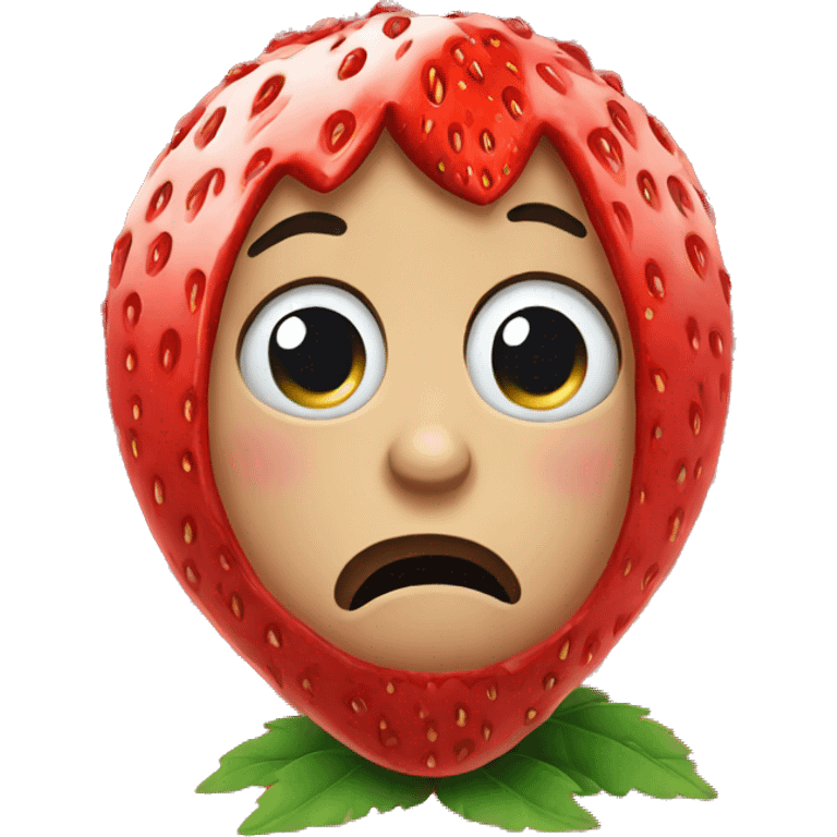 Crying strawberry emoji