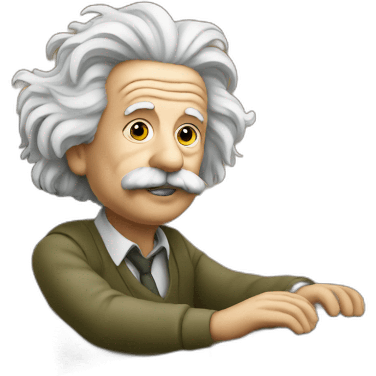 albert einstein at a computer emoji