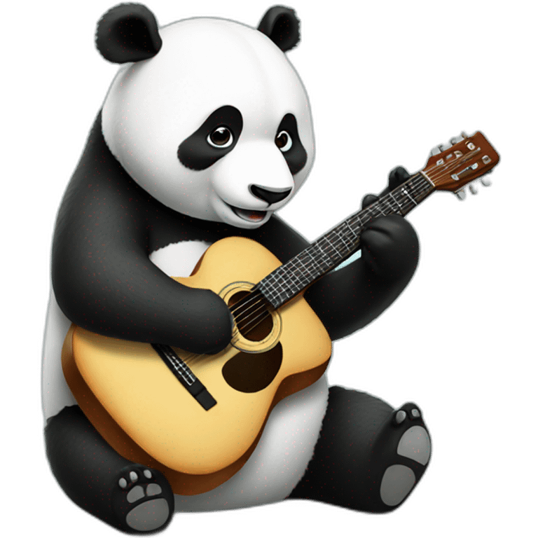 a panda playing guitar emoji