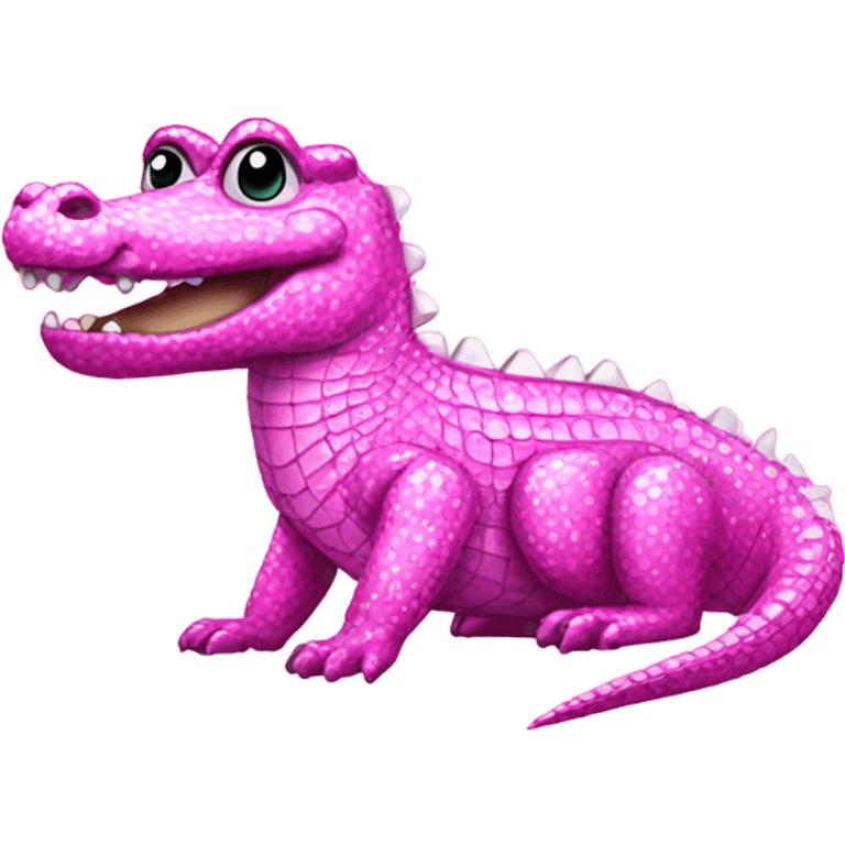 Pink sparkly alligator  emoji