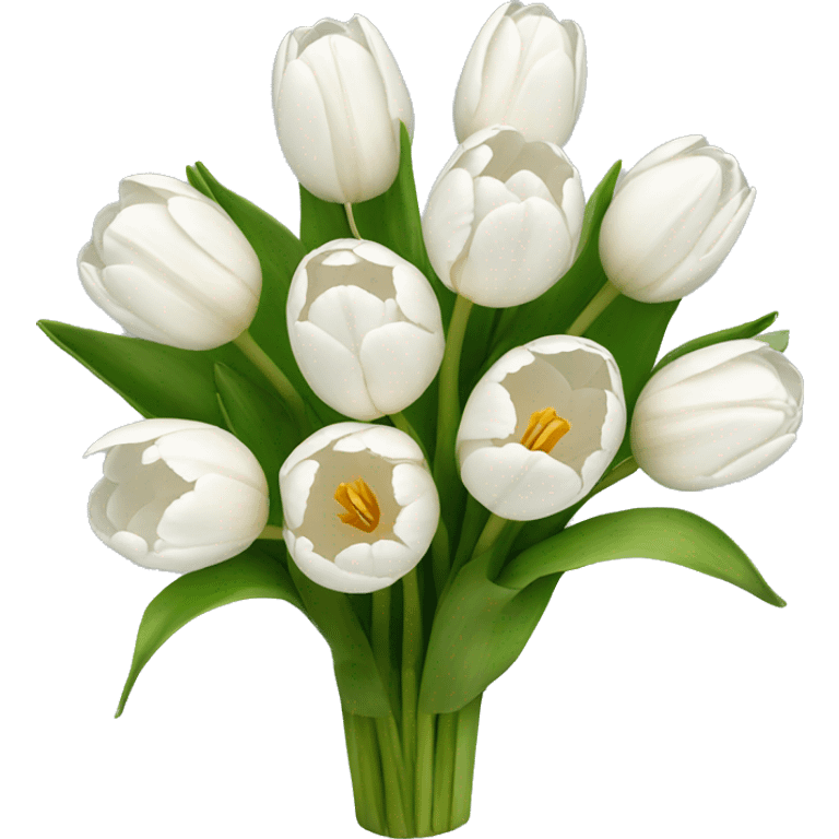 white tulips bouquet  emoji