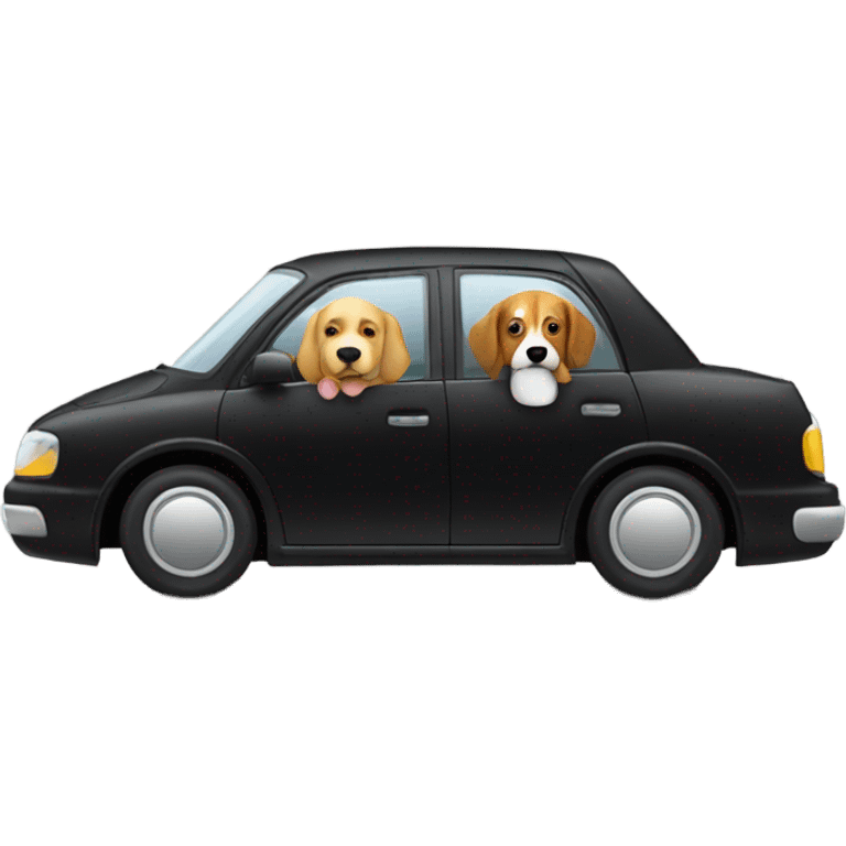 Black car with two dogs emoji