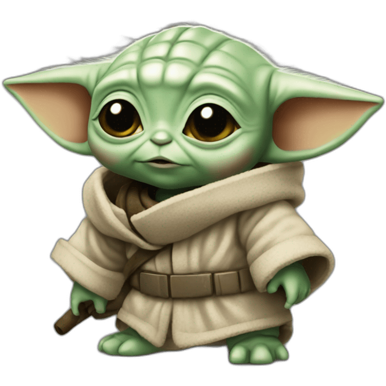 Baby yoda playing ping pont emoji