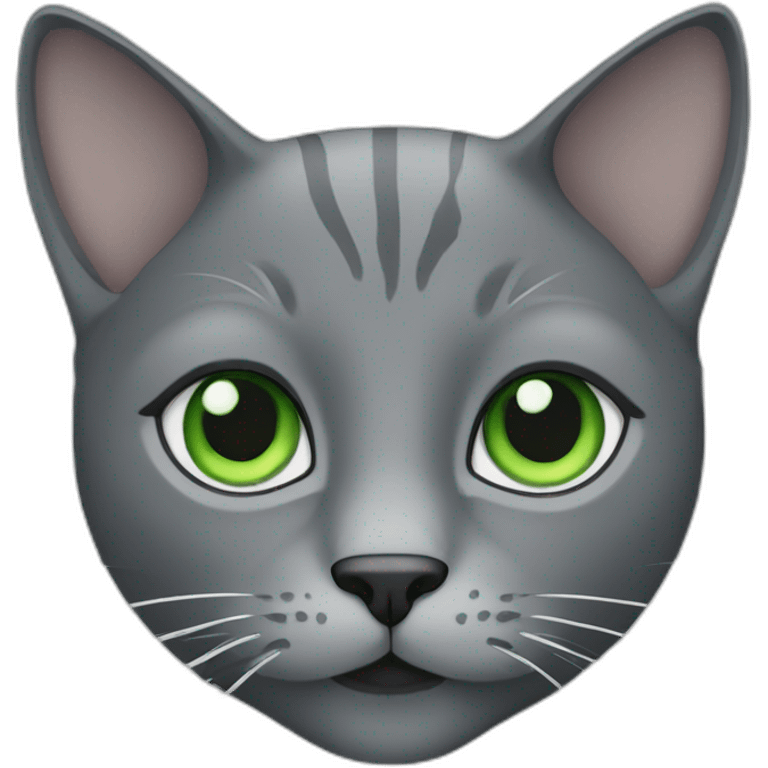 grey cat with green eyes  emoji