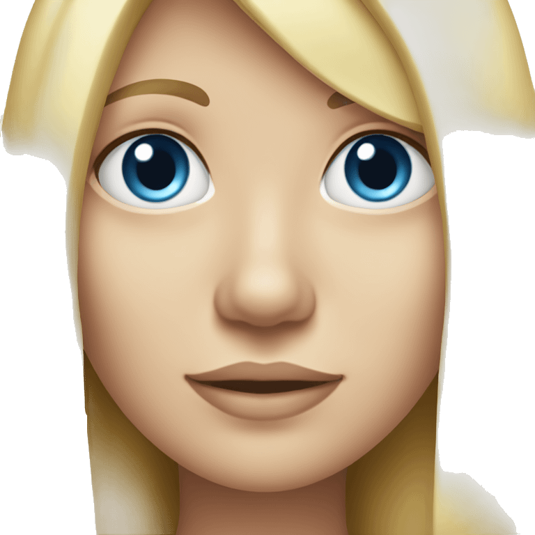 Blonde girl with blue eyes and long straight hair emoji