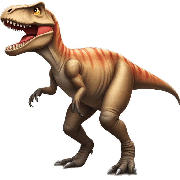 Trex with thered leg emoji